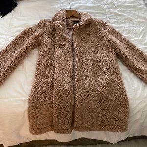 Above the knee length teddy coat